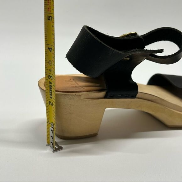 BRYR Rachel Sandal Toe High Heel Black Leather Clogs in Coal 40EU/10US - Picture 13 of 13